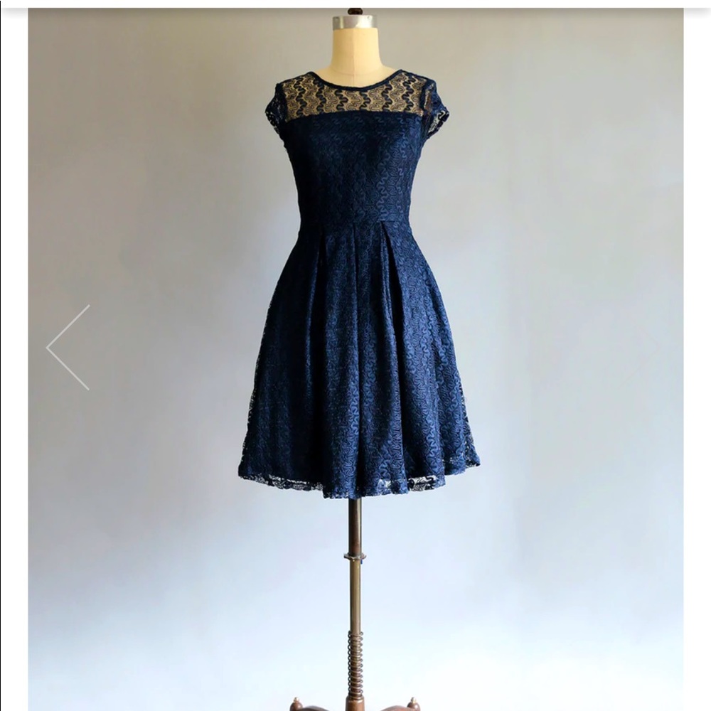 Apricity gossamer sleeveless dress in navy